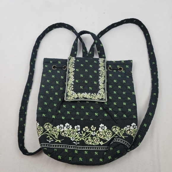 NWT Taylor Layne quilted black and green backpack - Picture 3 of 6